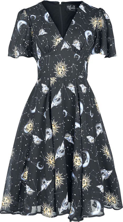 Hell Bunny Solaris Dames Midi-jurk - zwart