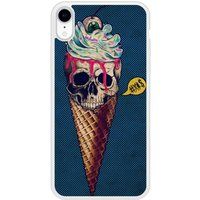 Ice cream skull blue bedrukt siliconen hoesje compatibel met iPhone XR