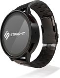 Strap-it Titanium grain smartwatch bandje - zwart