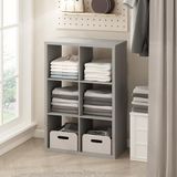 Furinno Kubieke open rug multifunctionele kleding en kast opslag organizer plank, 6-kubus, lichtgrijs