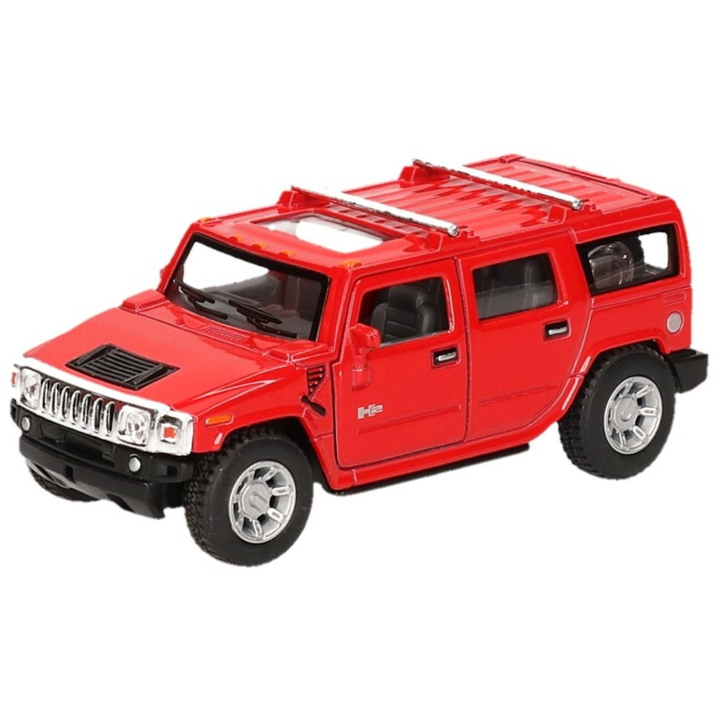 Goki Modelauto Hummer H2 SUV rood 12,5 cm - speelgoed auto schaalmodel