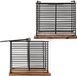 5Five Bestek organizer rekje - 2x - 3 vakken - staal/acaciahout - zwart - 29 x 19 cm - bestekbak