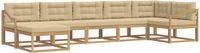 vidaXL Buiten bank set 7 st Wit en Beige