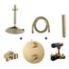 Boss & Wessing Inbouw Regendouche Set Cemal Rond Plafonduitloop Geborsteld Messing Goud PVD Coating