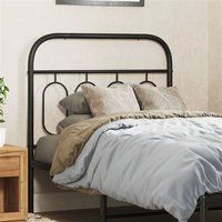 VidaXL Hoofdeind & Voeteind Zwart Staal 90 cm