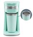 Elite Gourmet EHC113M# Filterkoffiezetapparaat met enkele portie, compact, persoonlijk, met roestvrijstalen thermo-reisbeker aan de binnenkant, voor gemalen koffie, herbruikbare filter, mintgroen, 400
