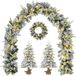 vidaXL Mini Sapin de Noël 45 cm 125 LED's Blanc Chaud PVC et PE Vert et Blanc
