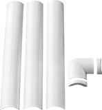 Omnimount Set van 3 kabelgoten (40,5 x 5,8 cm) met hoekstuk en 2 einddop / wit