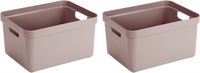 Bellatio Decorations Sunware Opbergbox Sigma - 4x - Kunststof - Roze - 13 Liter