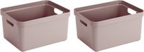 Bellatio Decorations Sunware Opbergbox Sigma - 4x - Kunststof - Roze - 13 Liter