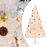 vidaXL Kunstkerstboom met verlichting en kerstballen 210 cm wit