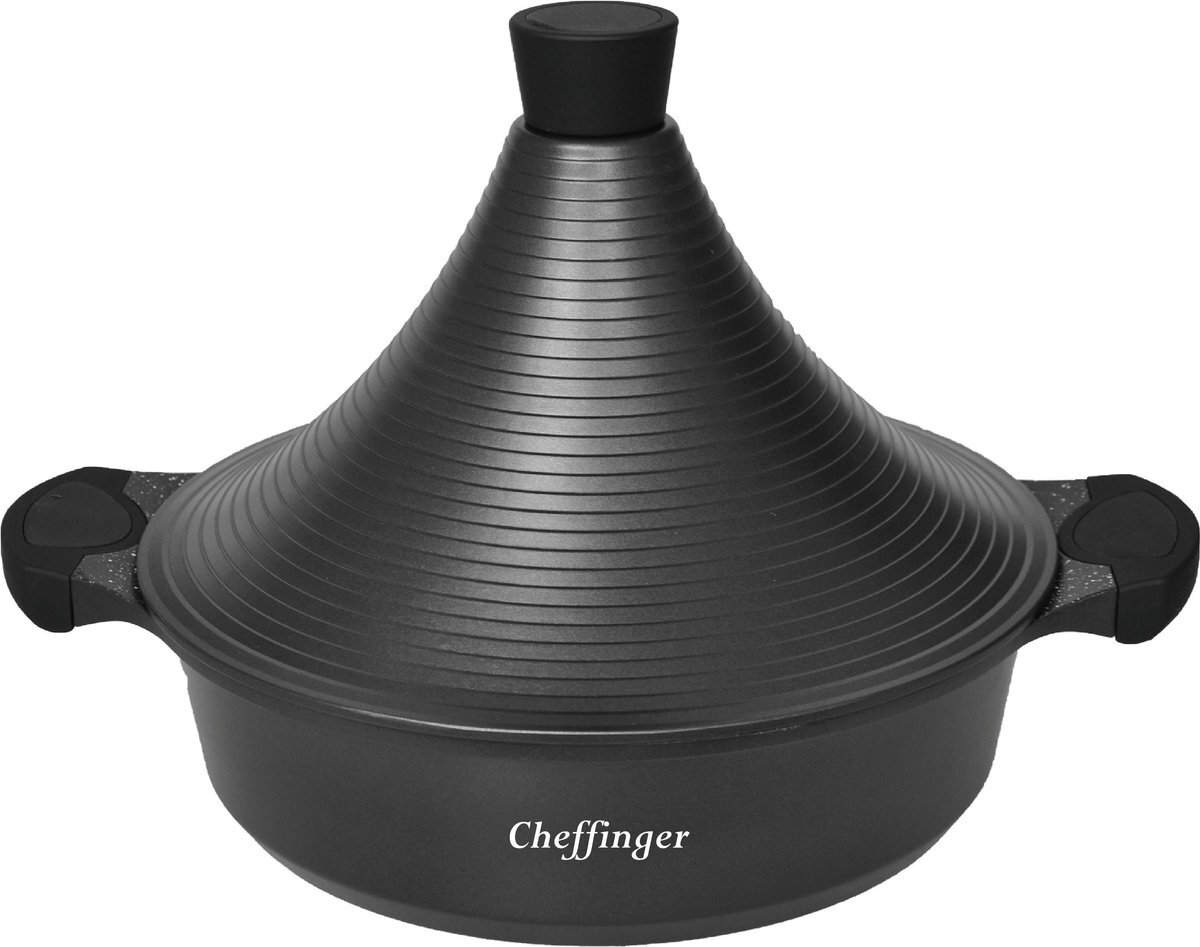 Cheffinger Tajine| Aluminium | geschikt ook voor Inductie|zwart | Ø 28cm