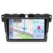 Autoradio Android avec écran 9 pouces, CarPlay et Android Auto, 4 Go de RAM et 64 Go de stockage, adapté pour Mazda CX-7 (2008–2015), avec navigation GPS, WiFi, Bluetooth, FM, RDS, commande au volant (SWC), DSP et DAB+. 2DIN