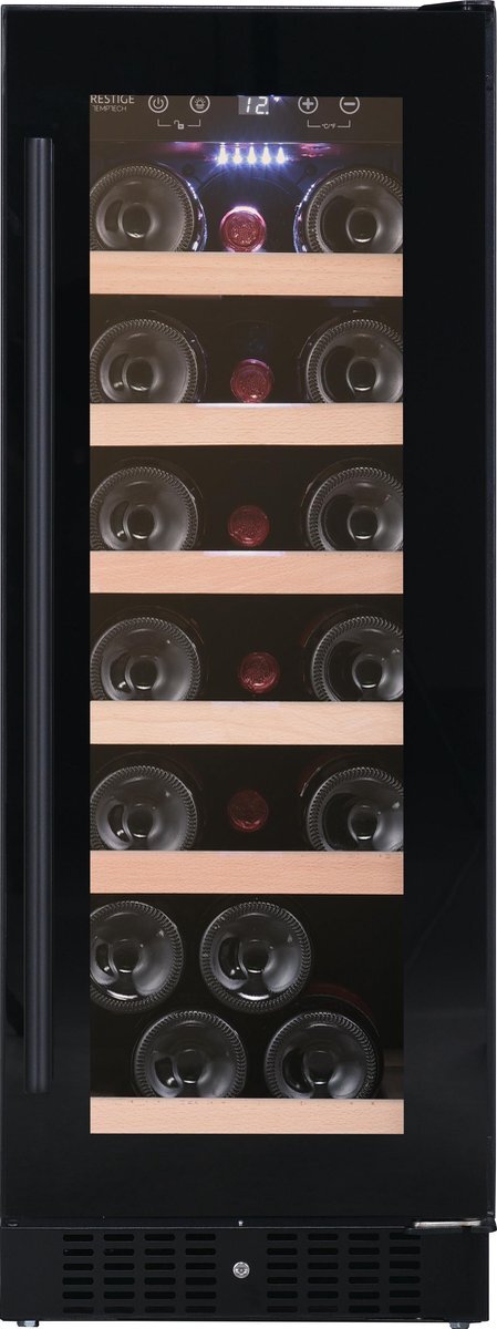 Temptech PRESX30SB onderbouw wijnkoelkast - 19 flessen - 1 zone