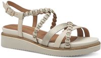 Tamaris Dames Sandalen Platte Sandalen Leer Beige 39 EU