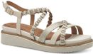 Tamaris Dames Sandalen Platte Sandalen Leer Beige 39 EU