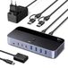 UGREEN Switch USB C 3.2 10Gbps KVM-schakelaar 2 PC ingangen delen 7 USB-uitgangen 4A3C voor toetsenbord, muis, harde schijf, printerscanner, microfoon met voedingsadapter DC 12 V