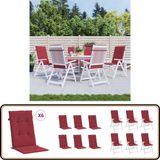 vidaXL Stoelkussens Hoge Rug Oxford Stof Wijnrood 6 stuks