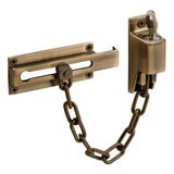 Prime-Line U 9914 Key Chain Door Protector, Antique Brass Finish