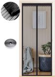 Moustiquaire magnétique - Porte moustiquaire pour porte de balcon, porte de cave, porte de terrasse - 80x240 cm - Noir