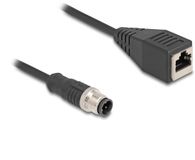 Delock 60067 RJ45 / M12 Netwerkadapter S/FTP 0.50 m Zwart 1 stuk(s)
