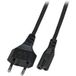 Netzkabel Euro - C7 180°, schwarz, 2,0m, 2 x 0,75 mm²