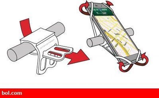 OTG Strap Telefoonhouder Fiets - Universeel - Wit - Aluminium - 6.5 Inch