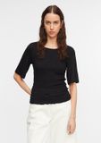 comma T-shirt Vrouwen Zwart Viscose Maat 40