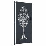 vidaXL Poort 105x180 cm staal antracietkleurig