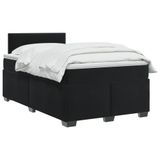 vidaXL Boxspringbed met matras en LED-verlichting, zwart, 120 x 190 cm, fluweel