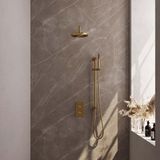 Brauer Gold Edition Thermostatische Regendoucheset Inbouw - Hoofddouche 20 cm - Geborsteld Goud