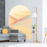 Ambiance Sticker Vooraf gelijmd vliesbehang met gigantische muurschilderingen - WOESTIJNZONSONDERGANGBOOG - 127x90cm