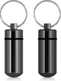 kwmobile 2 pillendoosje sleutelhanger in zwart