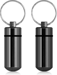 kwmobile 2 pillendoosje sleutelhanger in zwart
