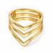 LGT JWLS Dames ring Goudkleurig edelstaal V-vorm
