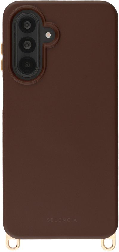 Selencia Hoesje - Geschikt voor Samsung Galaxy A17 (5G) / A17 (4G) - Rivièra geschikt voor MagSafe Backcover met afneembare haakjes - Choco Brown