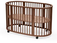 Lit Stokke Sleepi Bed V3, Warm Bruin - Oval, Adjustable, Stylish and Flexible - 0-5 years
