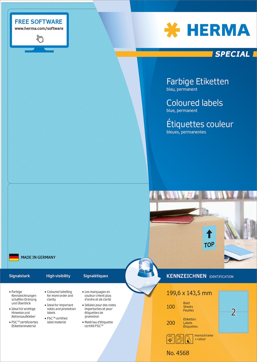 HERMA 4568 Etiket blauw