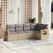 Maison Exclusive - Ensemble de jardin pour le jardin, composé de 5 pièces avec coussins, couleur : beige, matériau : polyrotin