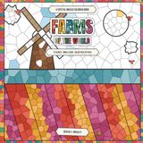 Farms of the World: A Crystal Mosaic Coloring Book for Adults: 75 Single Sided Farm Scenes from Around the World