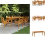 vidaXL Ensemble de jardin 7 pièces Acacia massif Marron