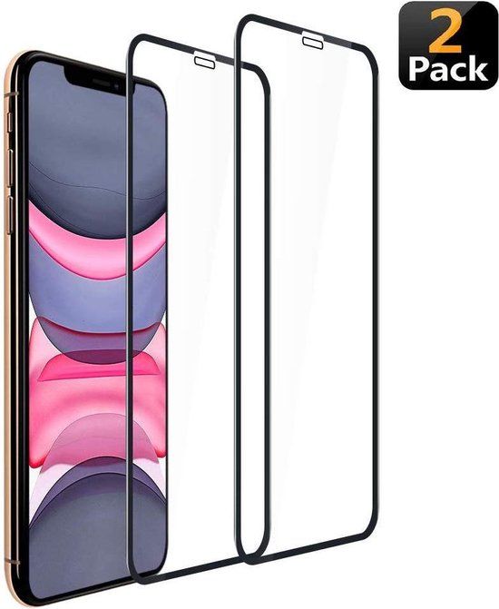 2x Screenprotector Full Tempered Glass Glazen Gehard Screen Protector 2.5D 9H - iPhone X / XS