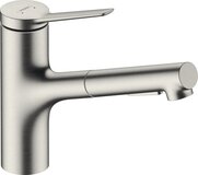 Hansgrohe Zesis M33 ééngreeps keukenmengkraan 150 uittrekbare vuistdouche 2jet rvs-look