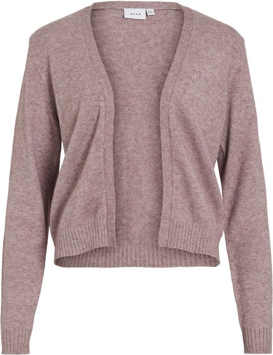 VILA Dames Korte Fijngebreide Cardigan Stretch Gebreid Basic Vest Gezellige Jas zonder Sluiting VIRIL