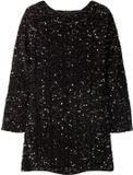 Name it Jurk pailletten Chocolate Plum1