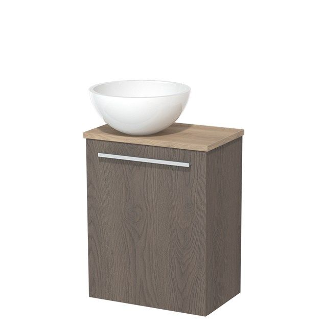 Maxaro Modulo Toiletmeubel - 41 cm - Donkerbruin Eiken - Lichtbruin Eiken Blad