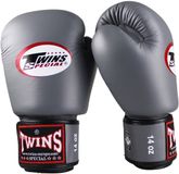 Twins Special BGVL-3 Serie Leren Bokshandschoenen Grijs 14oz