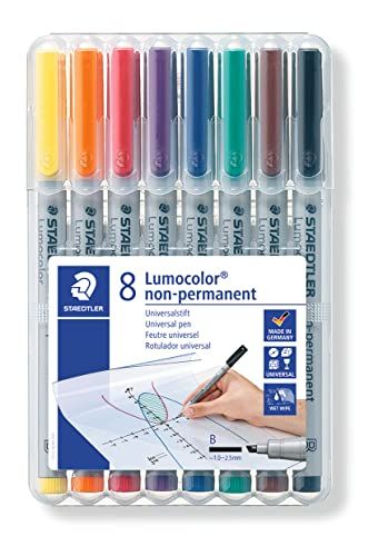 Staedtler Lumocolor foliestiften - 8 stuks - oplosbaar in water - B