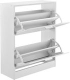 [en.casa] Schoenenkast met 2 vouwdeuren en 4 vakken 63x24x81cm wit