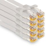 1aTTack.de - 10 x 2,0 m Cat7 netwerkkabels, Cat.7 Ethernet, LAN & Cat 7 patchkabels voor maximale internetsnelheid en verbindt alle apparaten met RJ45-connectoren, wit